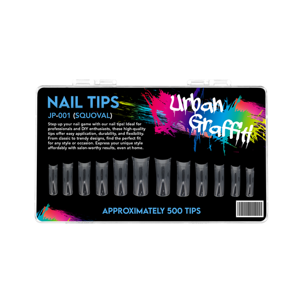 Urban Graffiti JP-001 Squoval Nageltip Transparant