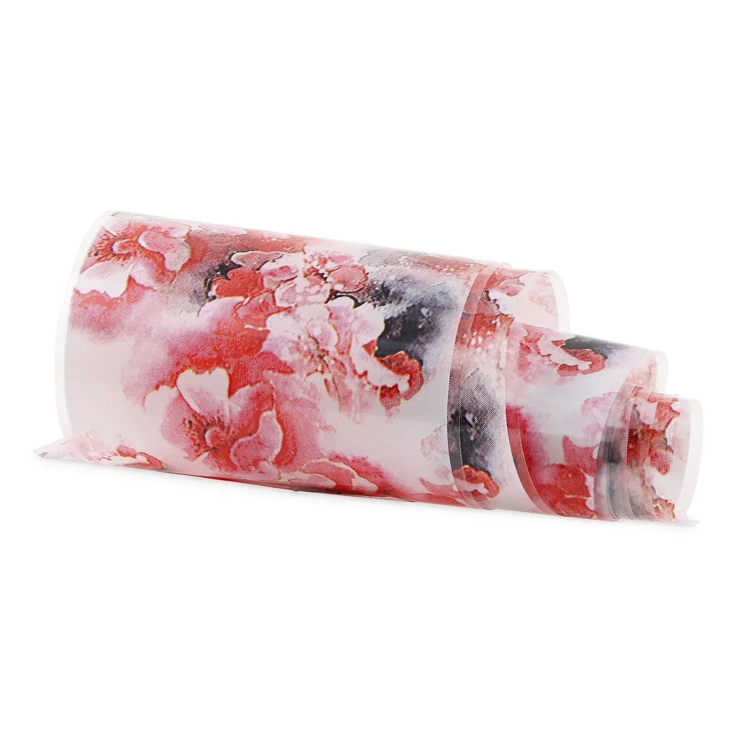Red & Black Floral - Transfer Foil Strip   Naio Nails