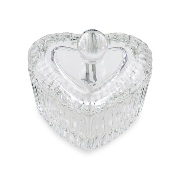 Crystal / Glass Dappen Dish & Lid - Heart Shape