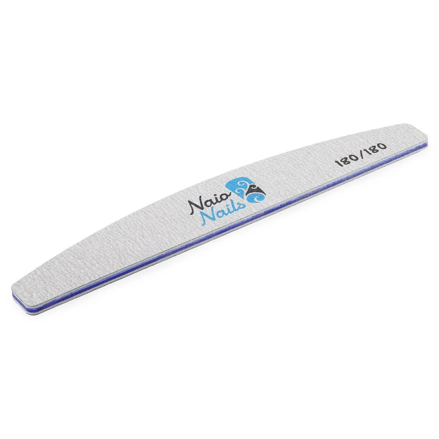 Zebra Grey Half Moon 180/180 Grit Nail File   Naio Nails