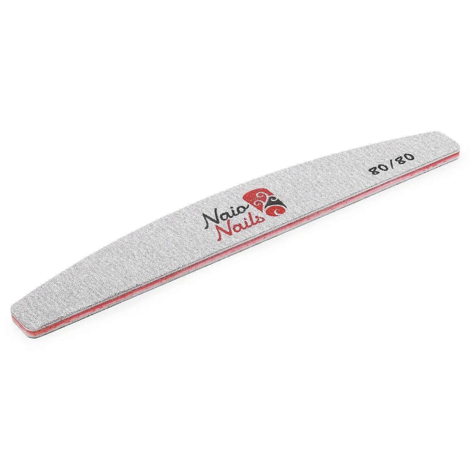 Pack of 25 - Zebra Grey Half Moon 80/80 Grit Nail Files   Naio Nails