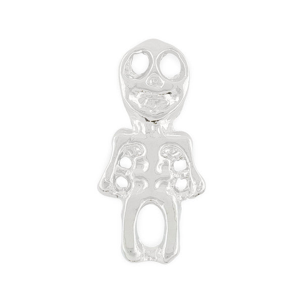 Pot of 4 Silver Skeleton Halloween Charms