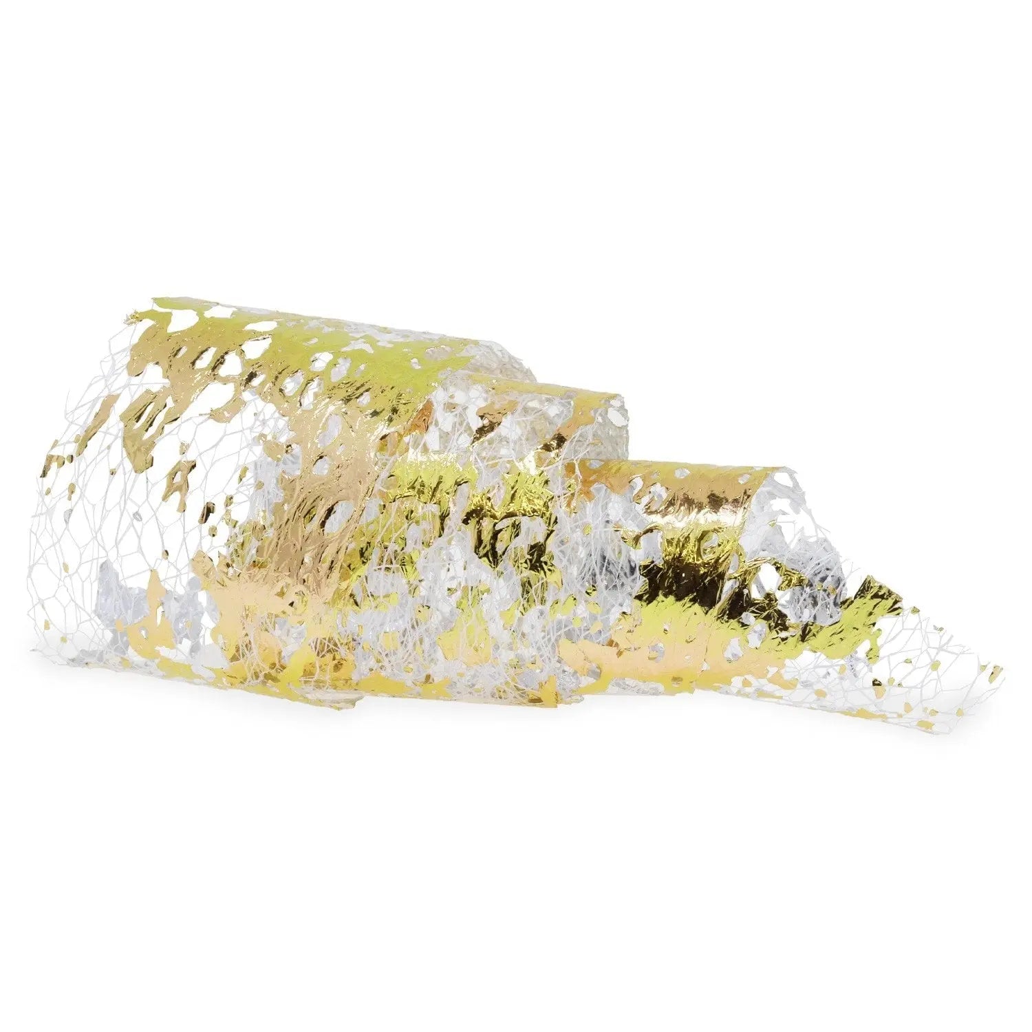 Gold Foil White Netting   Naio Nails