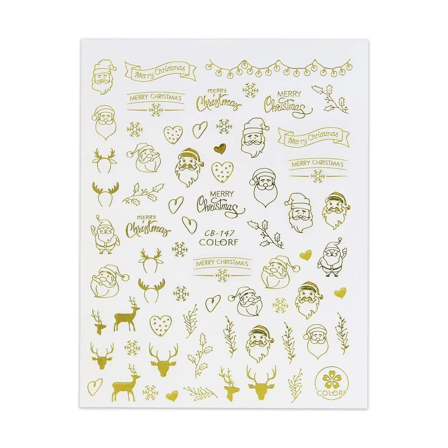 Christmas Sticker - Santa, Holly & Mistletoe   Naio Nails