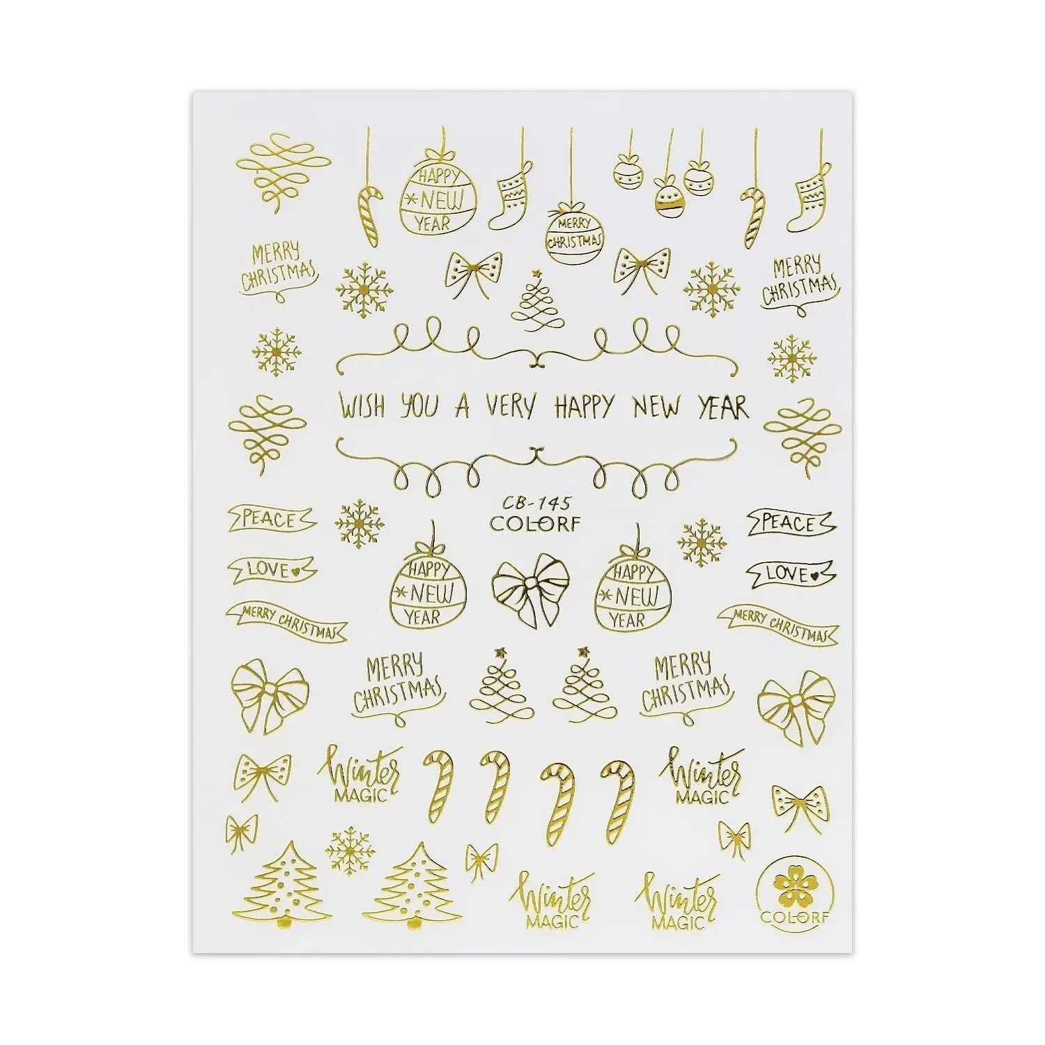 Christmas Sticker Slogans & Candy Canes Naio Nails