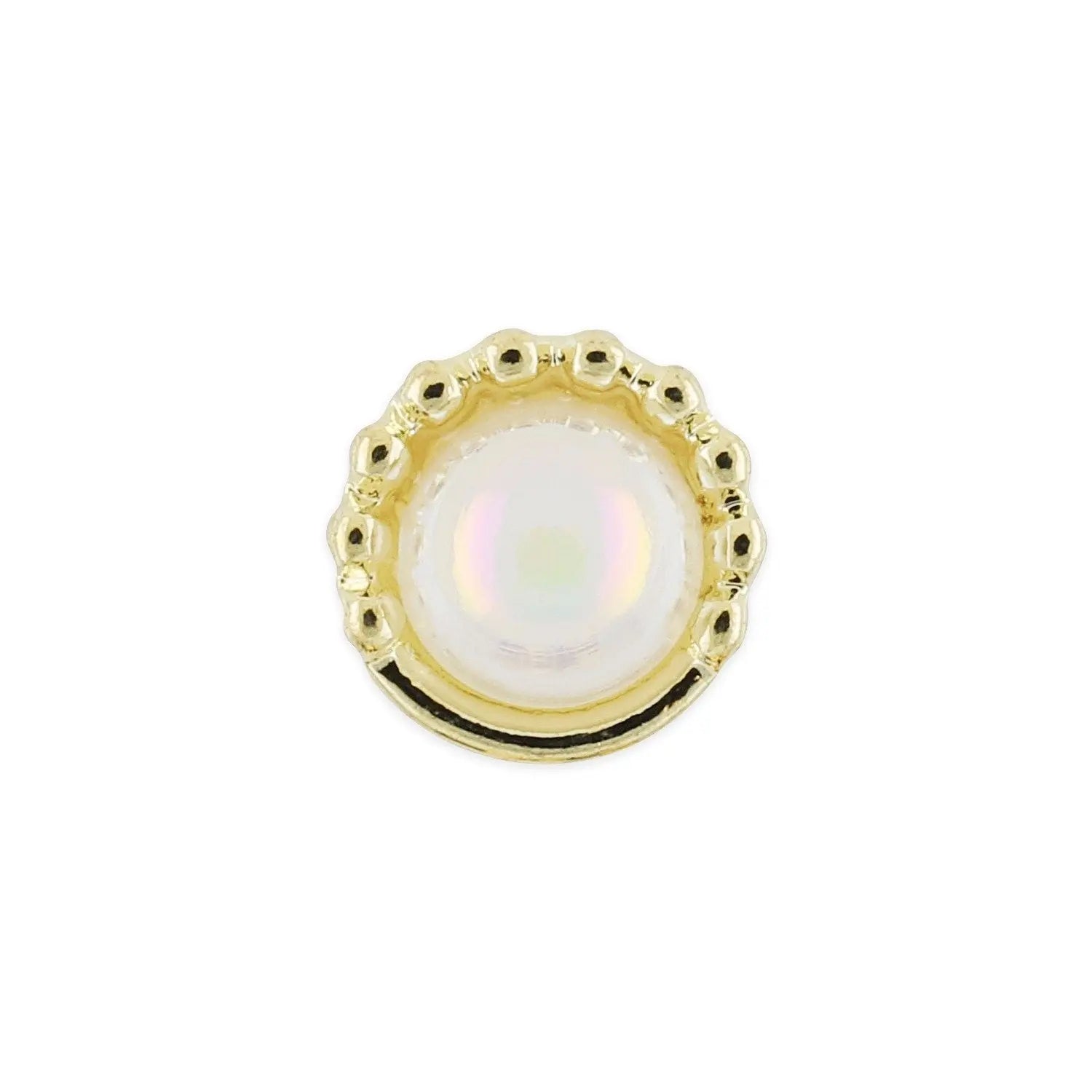 Pot of 10 Charms - Gold Pearl   Naio Nails