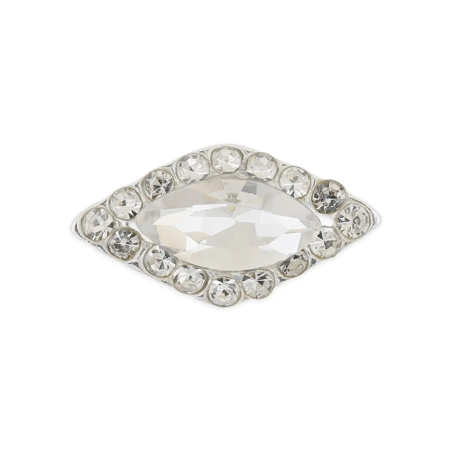 Pot of 10 Charms - Silver Diamond Shape & Crystal Marquise   Naio Nails