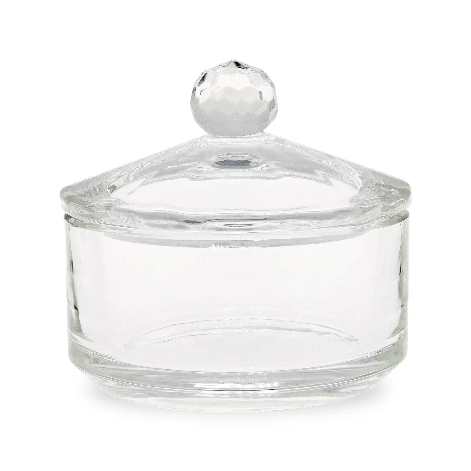 Large Crystal / Glass Dappen Dish & Lid - Circle Shape   Naio Nails