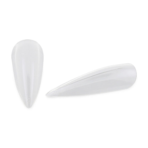 Full Cover Long Stiletto - Clear Nail Tips - 360 Tips