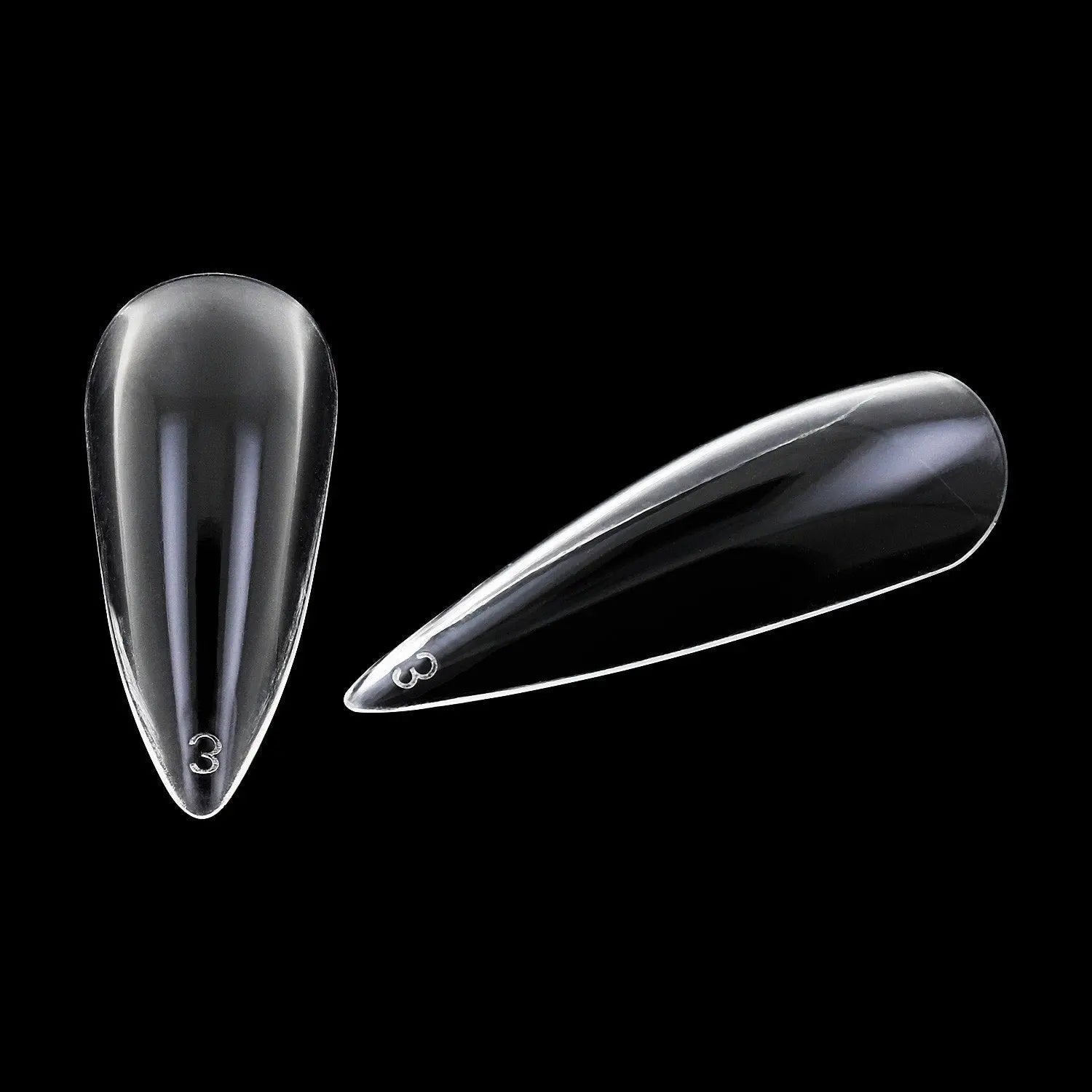 Full Cover Long Stiletto - Clear Nail Tips - 360 Tips   Naio Nails