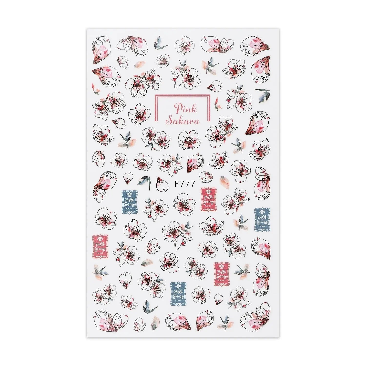 Sticker Sheet - Pink Sakura   Naio Nails