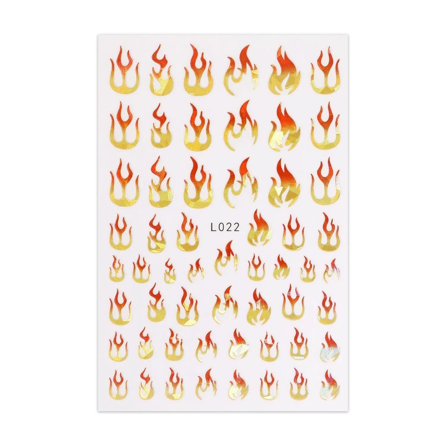 Metallic Sticker Sheet - Flames 001   Naio Nails