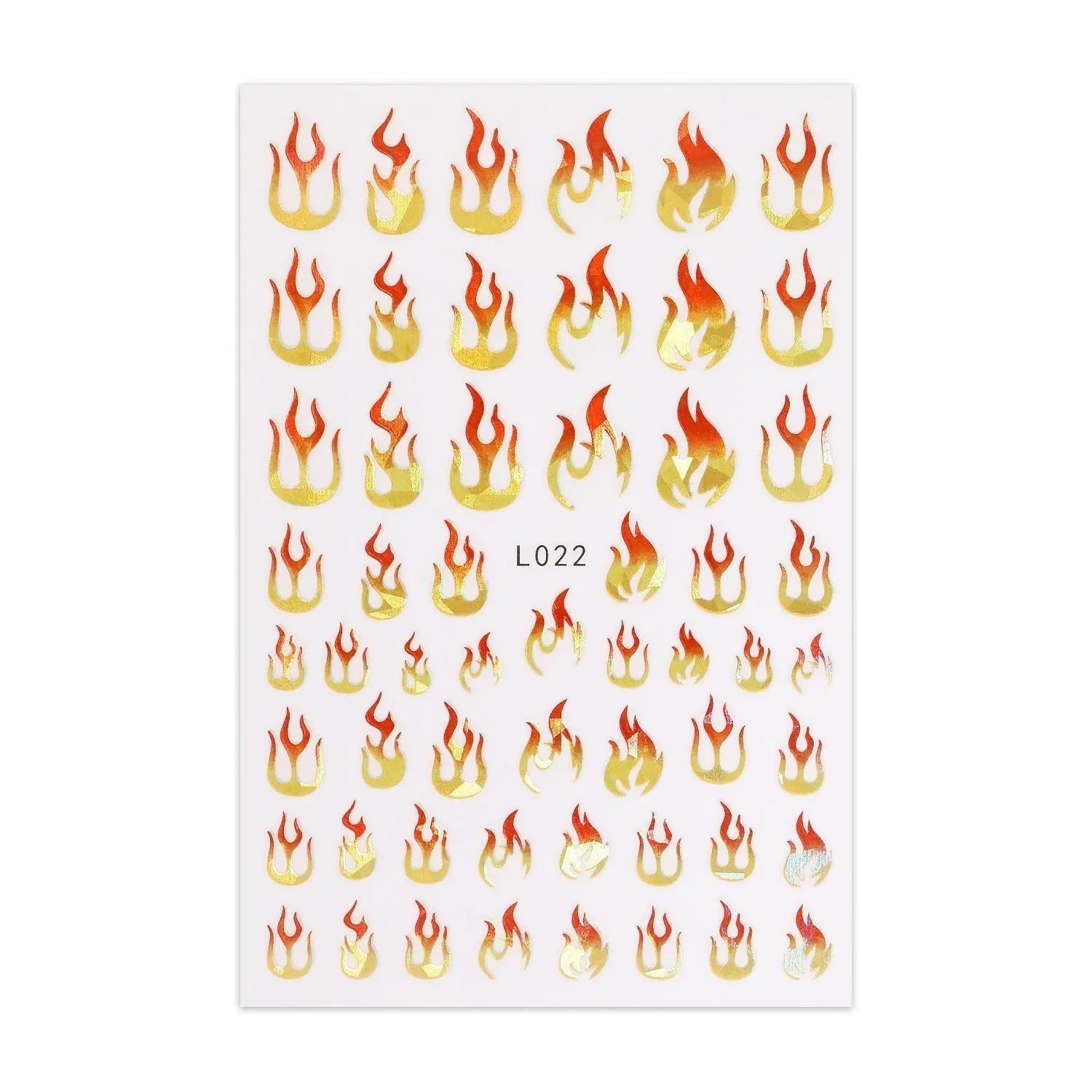 Metallic Sticker Sheet - Flames 001   Naio Nails