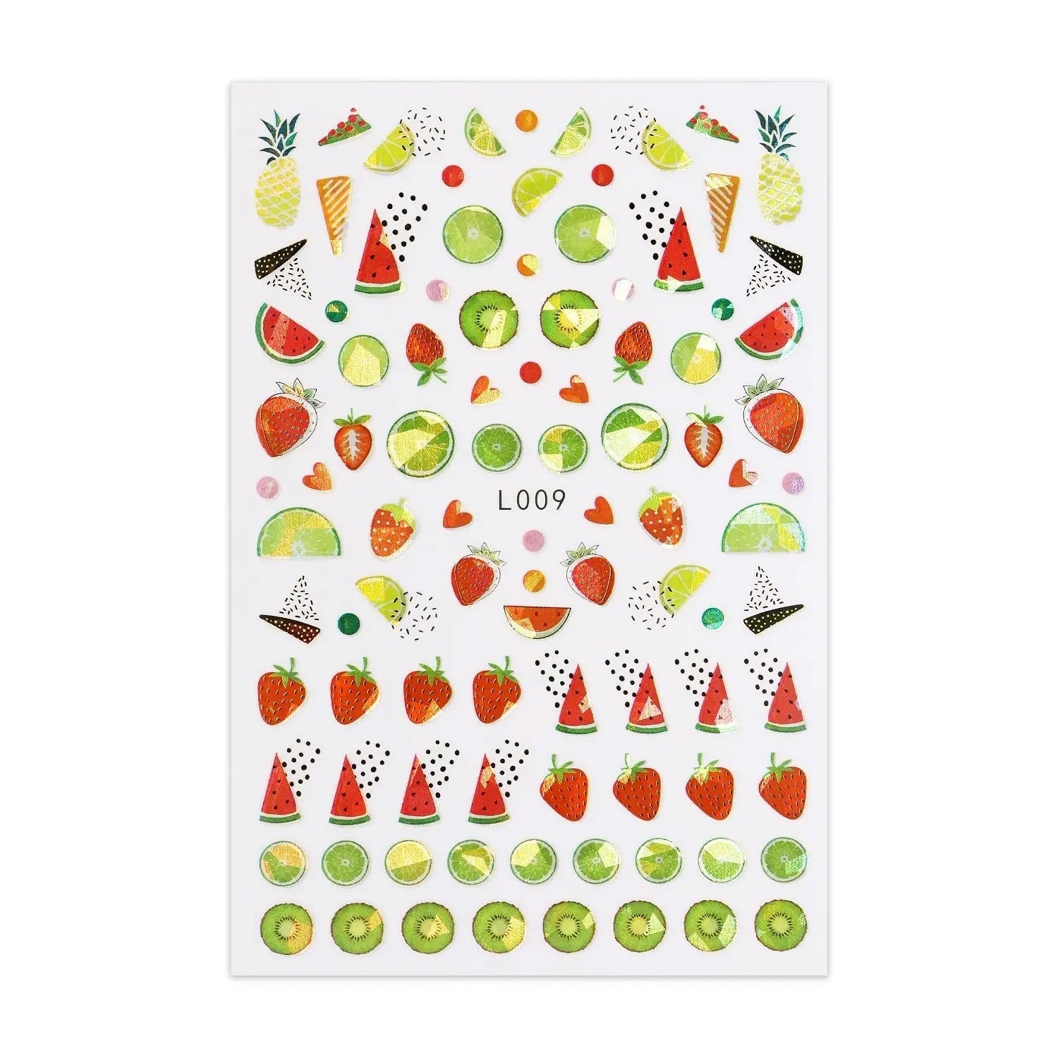 Metallic Sticker Sheet - Fruit Salad   Naio Nails