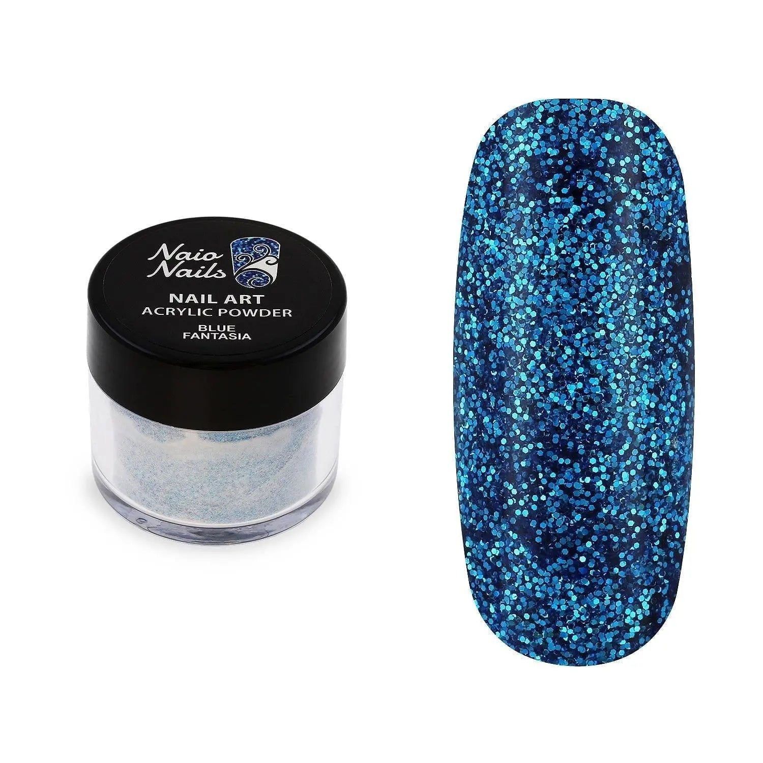 Blue Fantasia Glitter Acrylic Powder - 12g   Naio Nails
