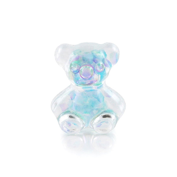 Pot of 5 Charms - Baby Blue Glitter Teddybear