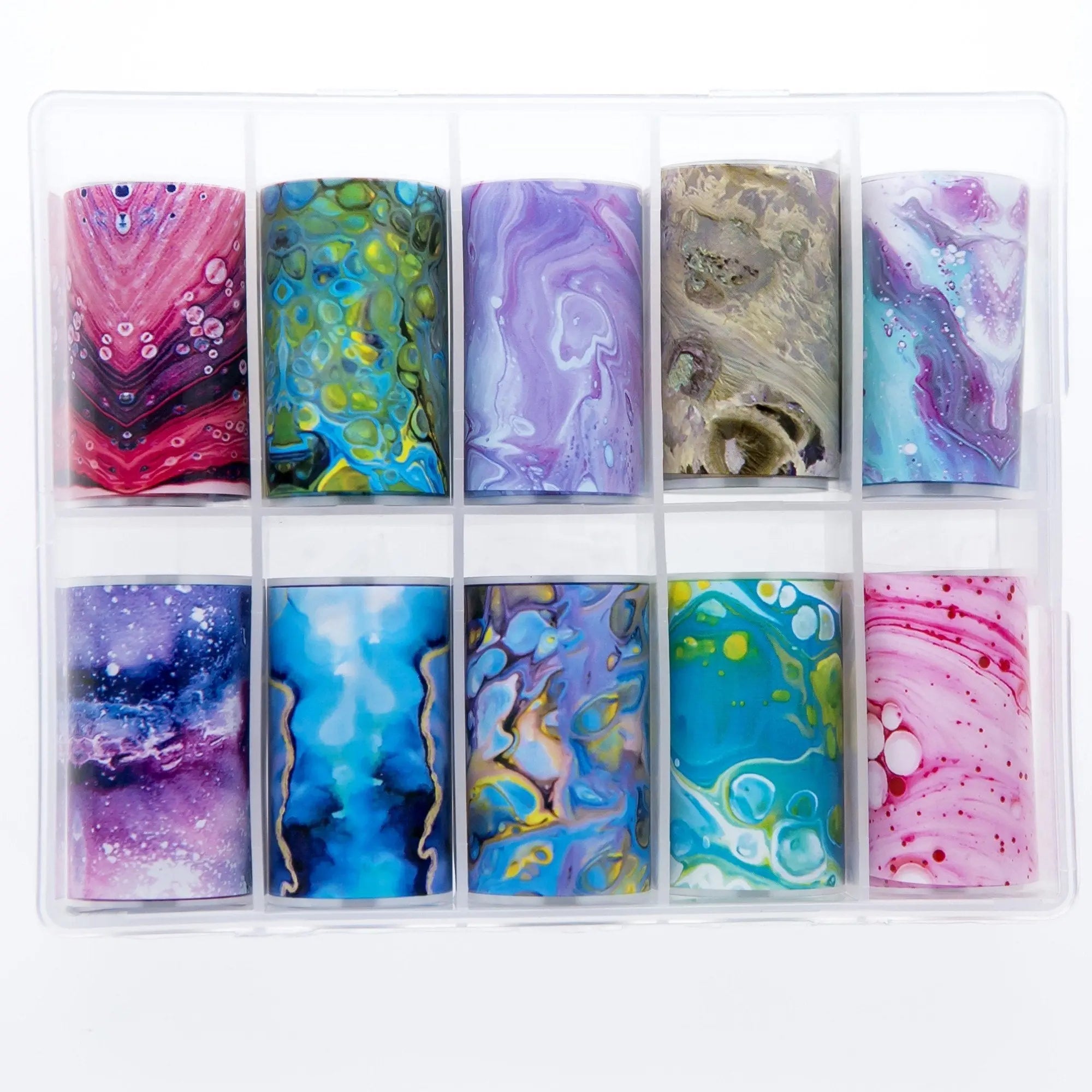 TFS-147 Vibrant Oil & Marble Set of Foils   Naio Nails
