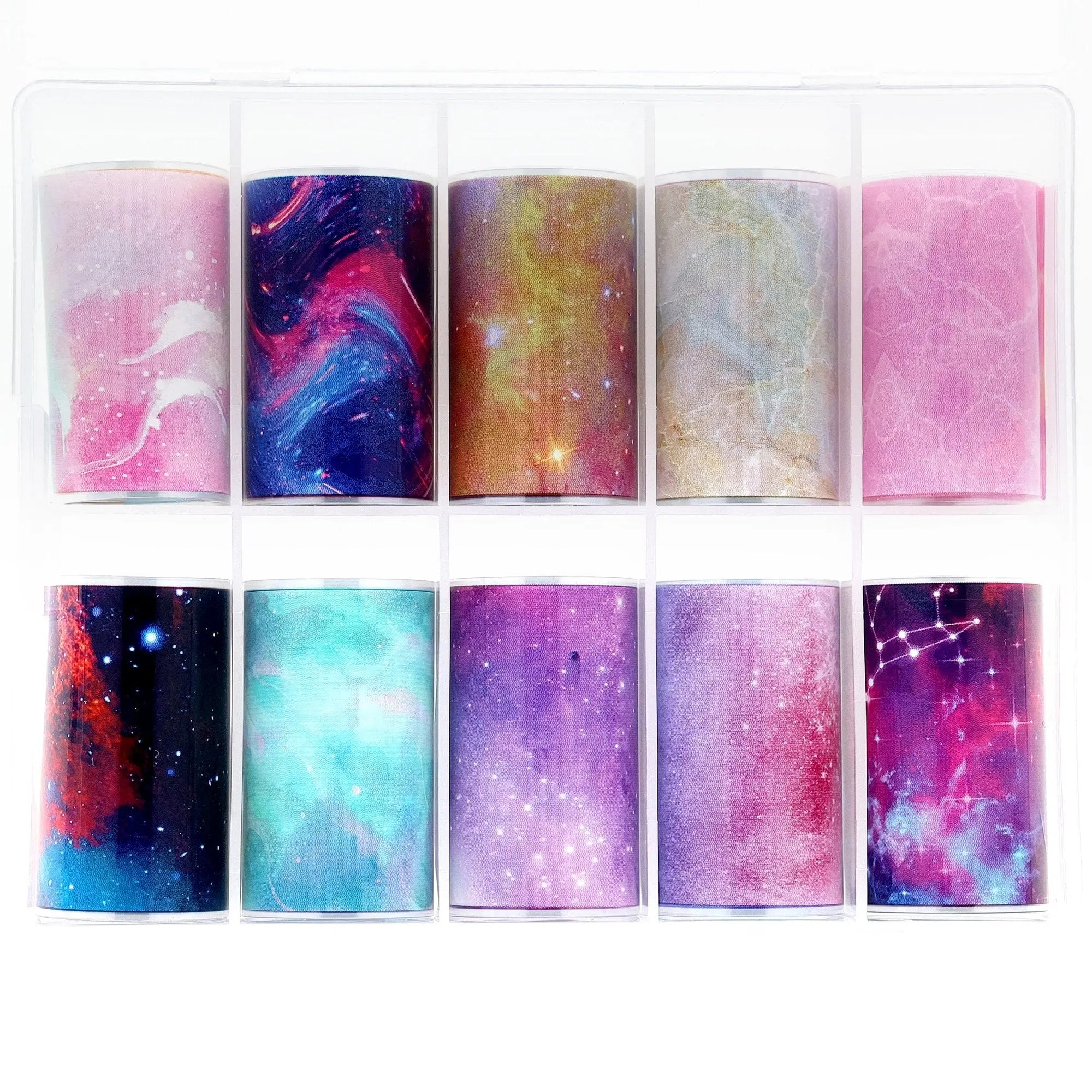 TFS-10  Galaxy & Marble Selection of Transfer Foils   Naio Nails