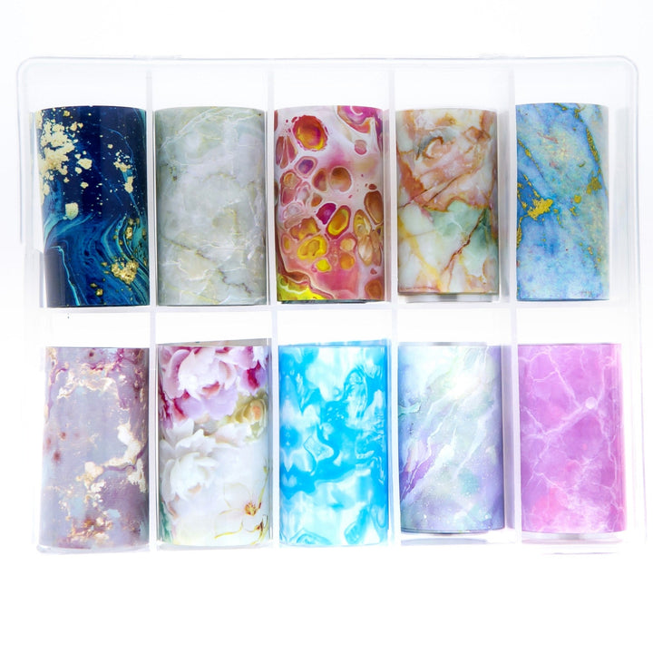 TFS-43 Set of Colourful Marble Designs Transfer Foils