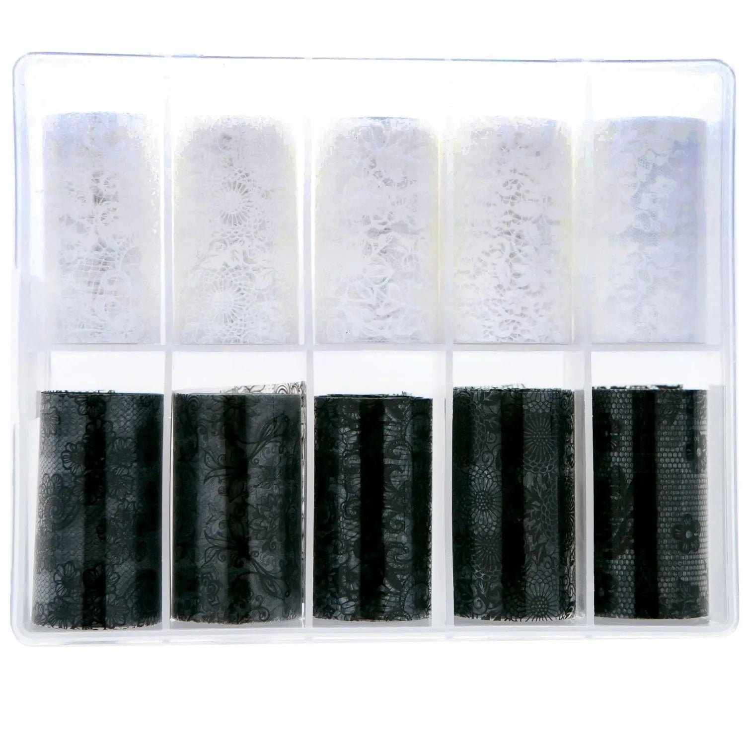 TFS-7 Black & White Netted Foil   Naio Nails