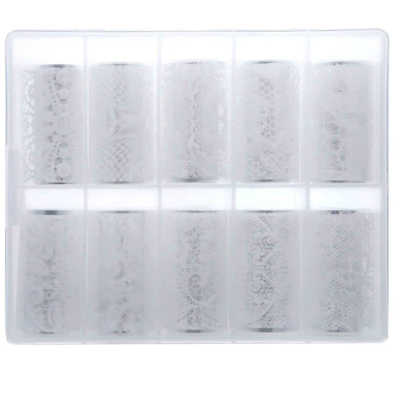 TFS-108 Transparent White Lace Set of Foils   Naio Nails