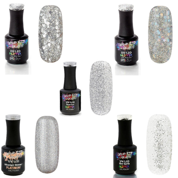 Zilveren Glitter Gel Nagellak Collectie