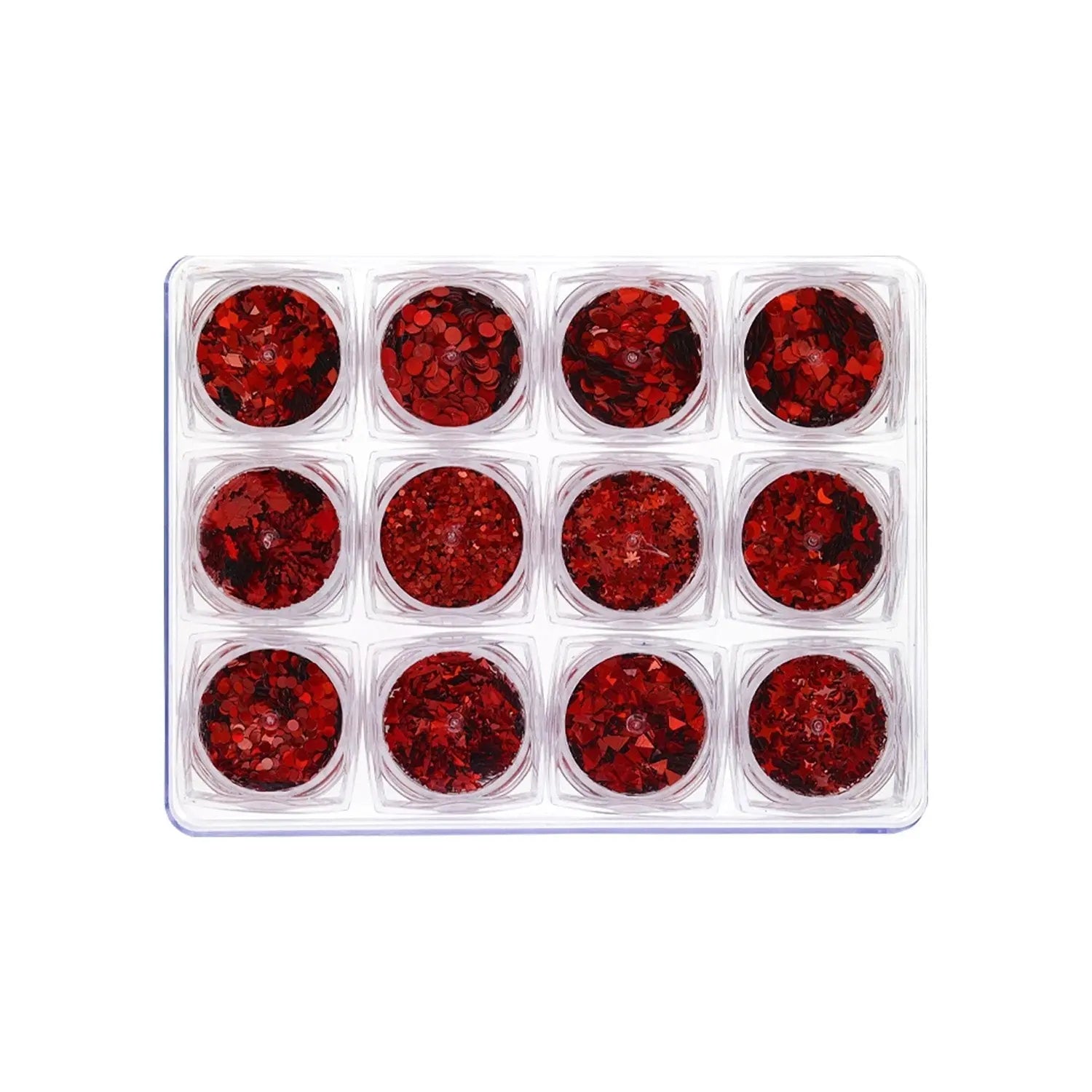 Glitter Set - NGS-008 - Chunky & Fine Red Shapes   Naio Nails