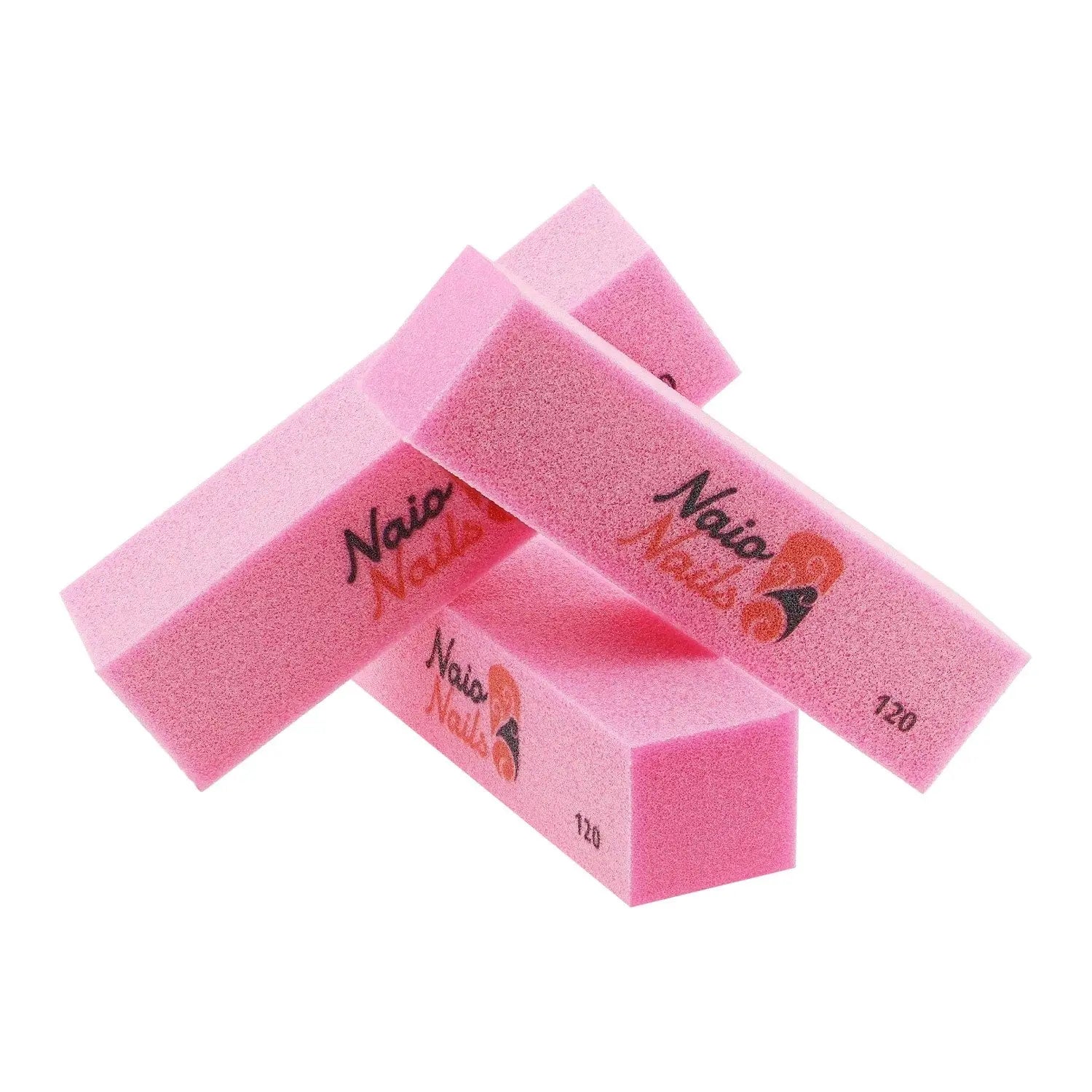Pink Sanding Block - 120 Grit   Naio Nails