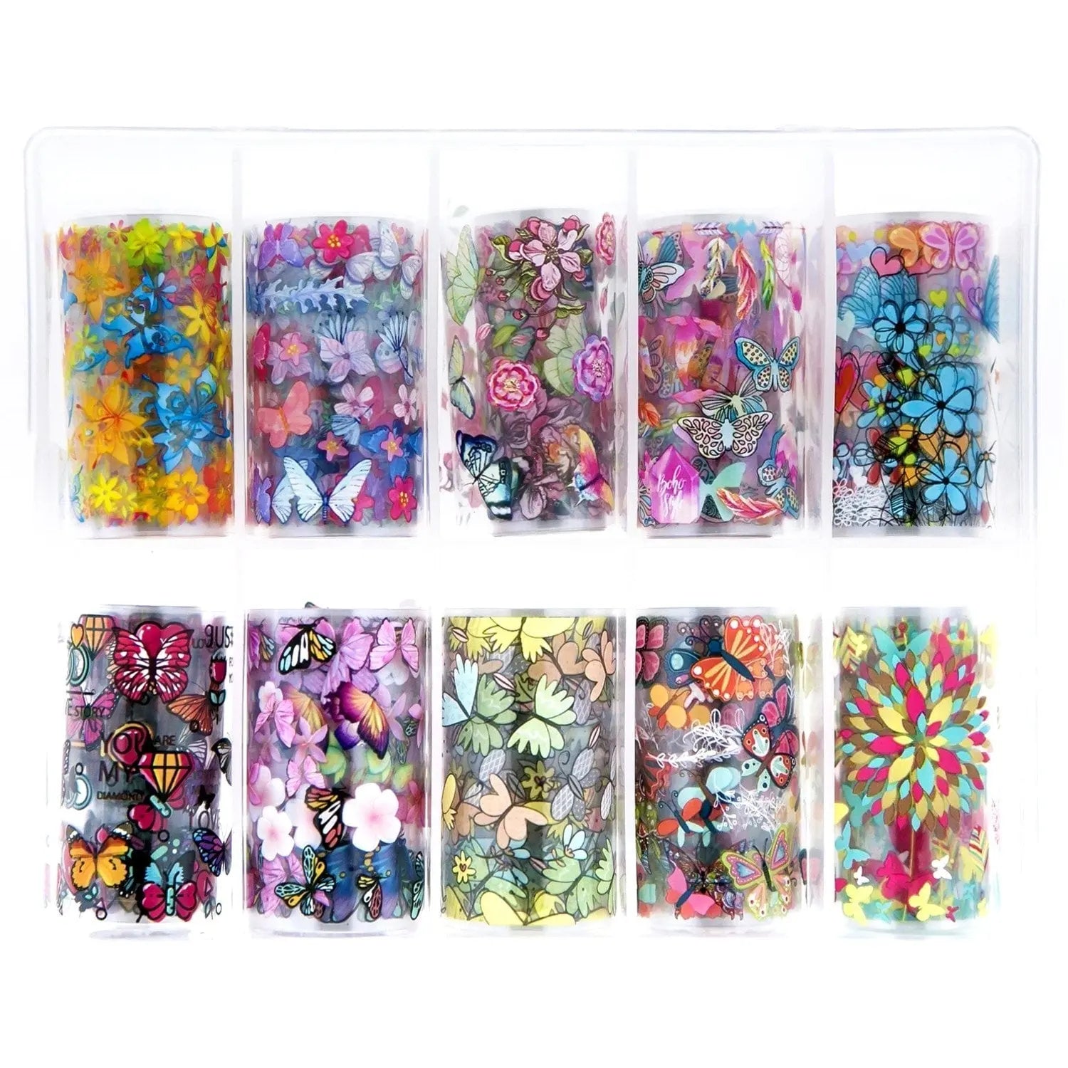 Transparent Butterflies and Flowers TFS-22   Naio Nails