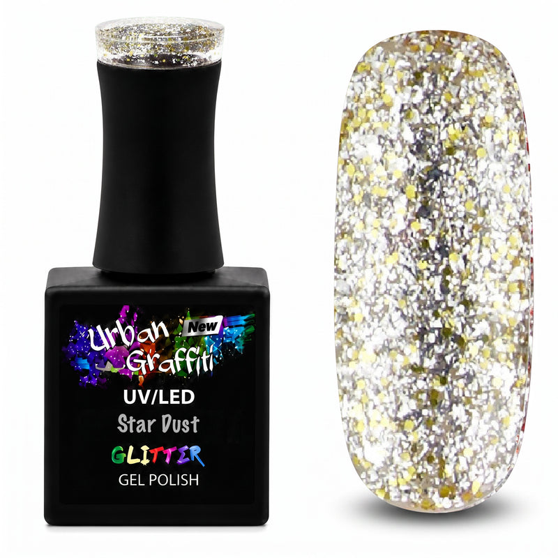 Star Dust - UGGP-A0906 Urban Graffiti Silver and Gold Glitter Gel Polish 15ml