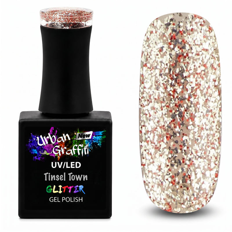 Tinsel Town - UGGP-A0913 Urban Graffiti Gold and Red Glitter Gel Polish 15ml