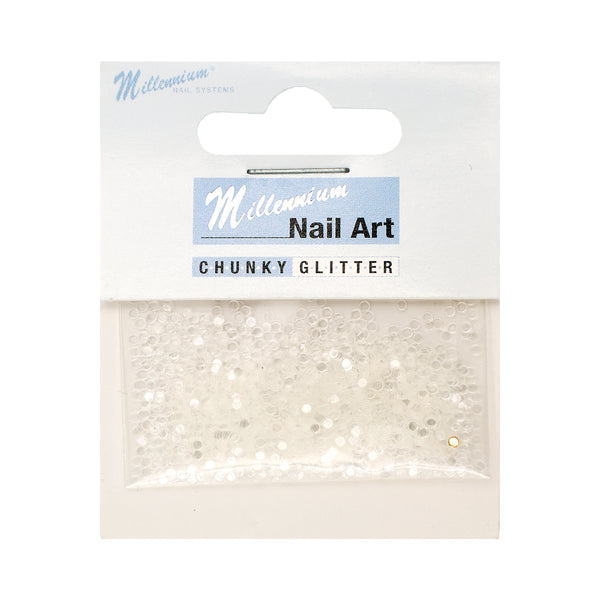 Millennium Nail Art Glitter Chunky (200 Pezzi) Trasparente