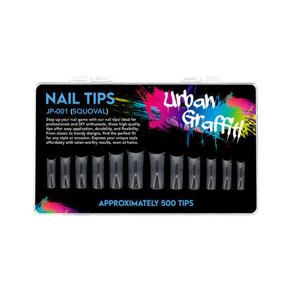 Urban Graffiti JP-001 Squoval Transparent Nail Tip