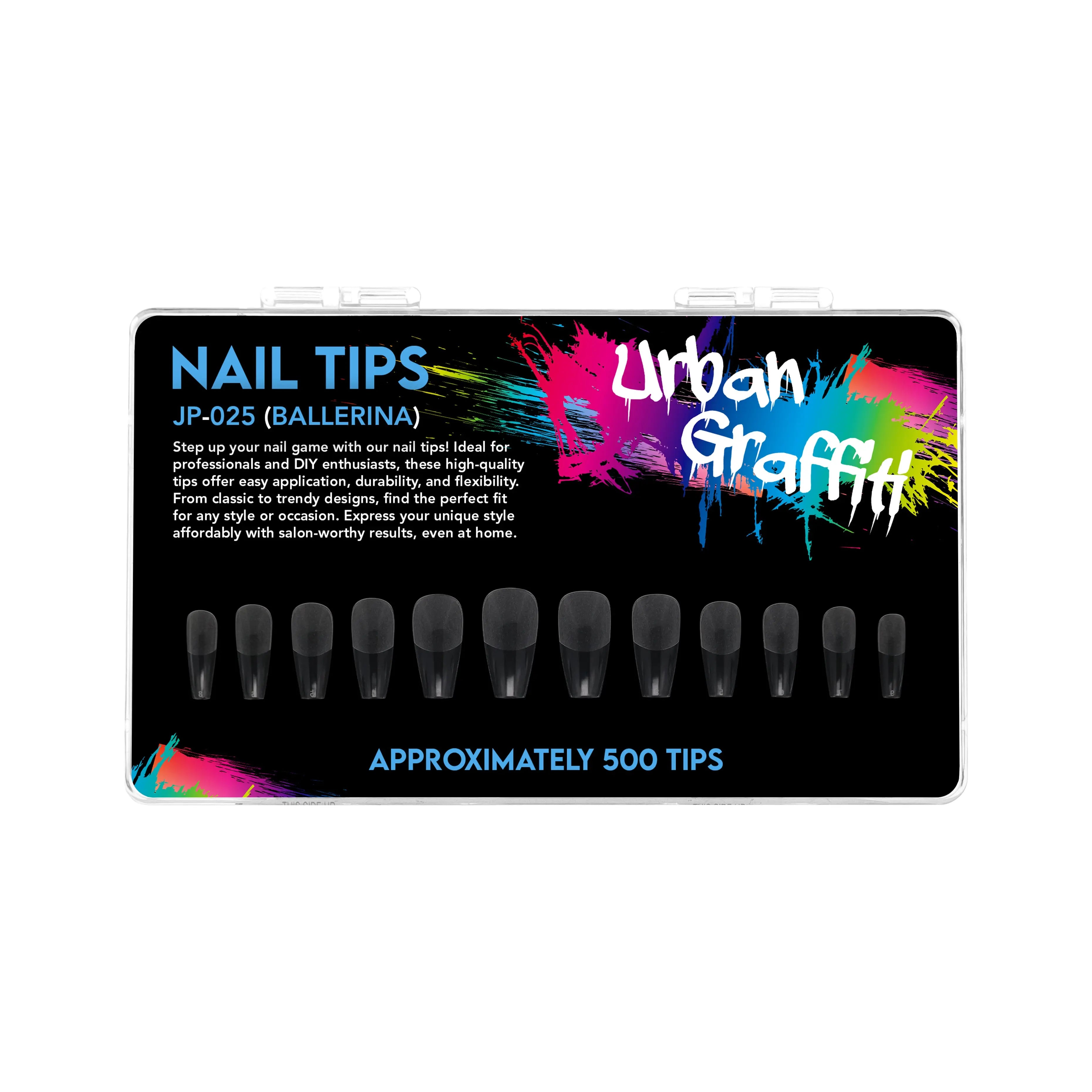 Tips. View Urban Graffiti JP-025 Ballerina Nail Tips - Transparent - 500 - Naio ...