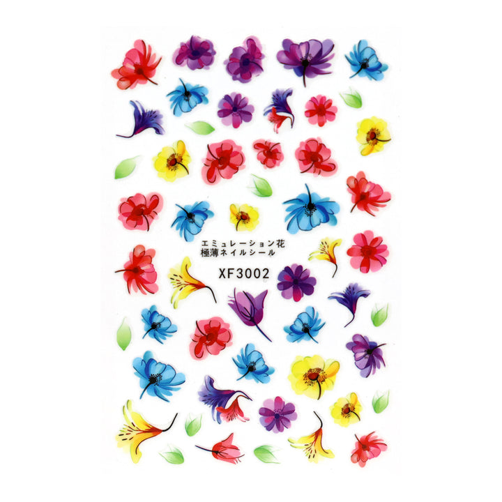 Colourful Floral Nail Art Stickers
