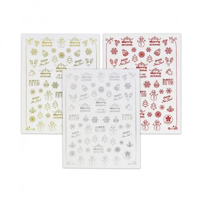 Christmas Sticker - Snowman & Trees   Naio Nails
